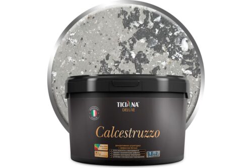 Декоративная штукатурка Ticiana DeLuxe Calcestruzzo с эффектом бетона, 2.2 л 4300003546