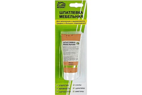 Мебельная шпатлевка Resmat цвет яблоня локарно, 55 г, блистер арт. 2428