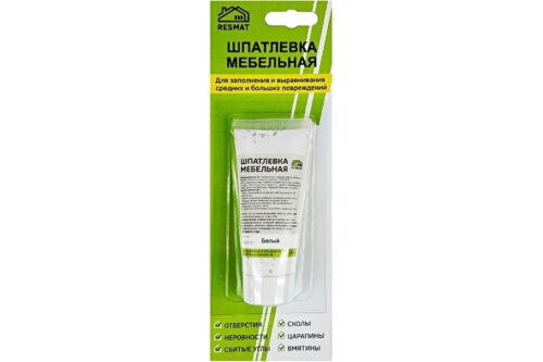 Мебельная шпатлевка Resmat цвет белый, 55 г, блистер арт. 2403