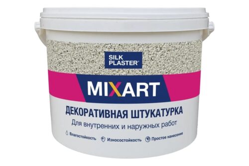 Декоративная фасадная штукатурка Silkplaster mixart темно-серая 4,5 кг 039