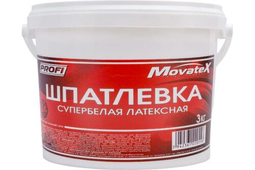 Шпаклевка латексная (3 кг; супербелая) Movatex Т05874