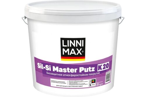 Штукатурка декоративная LINNIMAX SilSiMasterPutz/СилСиМастерПутцK20 силиконовая для внутренних и наружных работ База 3, 25 кг 948105829
