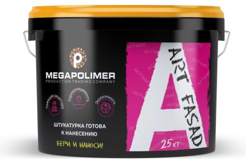 Штукатурка MEGAPOLIMER Art Fasad Короед Лайт 1-1,5 мм, акриловая, фасадная, 25 кг 4627136412161