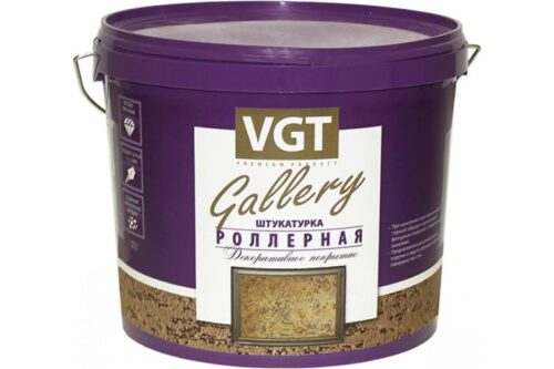 Штукатурка роллерная, короед, среднезернистая до 2 мм (18 кг) VGT 11603074