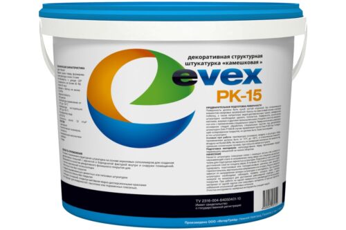 Штукатурка камешковая РК-15 (25 кг; зерно 1.5 мм) Evex 5749