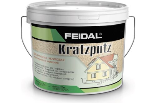 Декоративная штукатурка шуба под терку Kratzputz 25 кг Feidal 20127