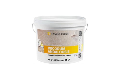 Штукатурка декоративная DECORUM ANDALOUSIE с эффектом ломаного камня 14 кг VINCENT DECOR 103-014