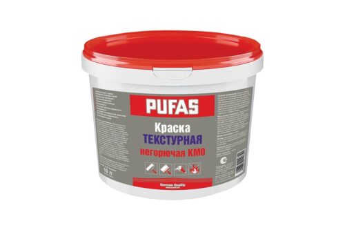 Текстурная негорючая краска Пуфас КМ0 немороз. 10 л 19 кг NCS 1129-Y14R песочный тов-200588