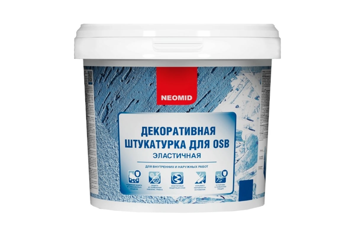 Штукатурка декоративная эластичная для плит OSB "Шуба" (16 кг; голубой) NEOMID Н-Шуба-16/гол — изображение 2