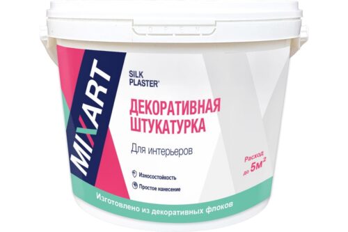 Штукатурка декоративная Silkplaster MIXART Absolute интерьерная жемчужно-белая 5,5 кг 3021