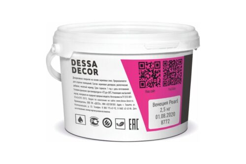 Штукатурка декоративная Венеция Перламутр 2.4 кг DESSA DECOR 70118