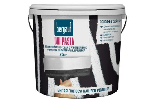Финишная полимерная шпатлевка Bergauf Uni Pasta U (готовая к употреблению; влагостойкая; 25 кг) 63412