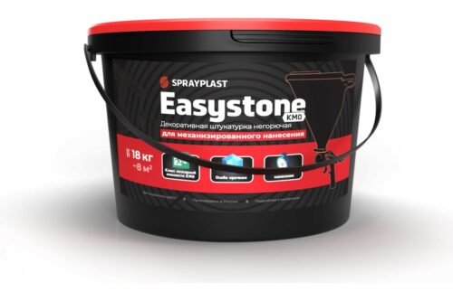 Декоративная штукатурка Sprayplast Easystone негорючая КМ0, для механизированного нанесения, белая, 18 кг 33170