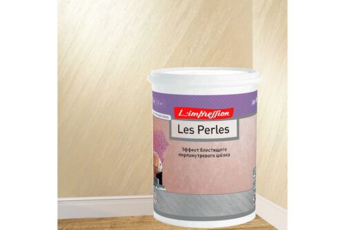 Декоративное покрытие L’impression Les perles 1 л, с эффектом блестящего перламутрового шелка, цвет 41067 желтый 77SB3WRY7E