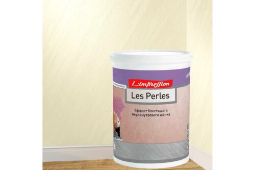 Декоративное покрытие L’impression Les perles 2.5 л, с эффектом блестящего перламутрового шелка, цвет 41119 бежевый RK8M5316X3