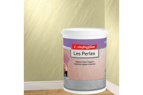 Декоративное покрытие L’impression Les perles 2.5 л, с эффектом блестящего перламутрового шелка, цвет 41112 бежевый KLPE1QRSGC
