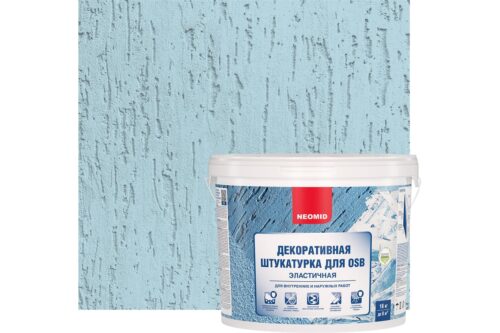 Штукатурка декоративная эластичная для плит OSB "Короед" (16 кг; голубой) NEOMID Н-Короед-16/гол