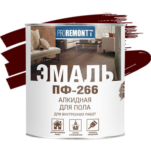 Эмаль для пола Proremontt ПФ-266 красно-коричневая 0,9 кг