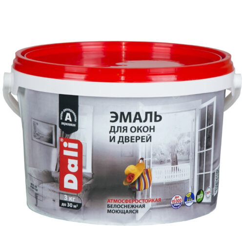 Эмаль для окон и дверей Dali база А 3 кг