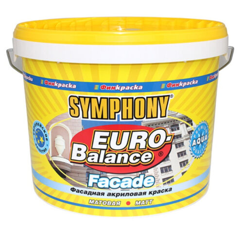 Краска фасадная водоэмульсионная Symphony Euro-Balance Aqua 00-01100261 LC 10/9 л