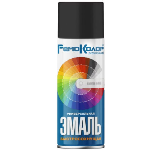 Эмаль универсальная акриловая Remocolor 69-9-110 черная матовая 520 мл