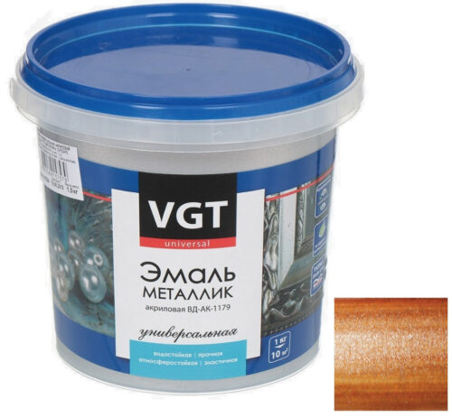 Эмаль универсальная VGT металлик бронза 1 кг