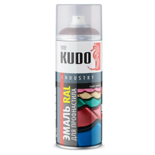 Эмаль аэрозольная для металлочерепицы Kudo KU-03005R RAL 3005 винно-красная 520 мл