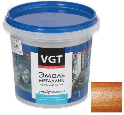 Эмаль универсальная VGT металлик бронза 10 кг