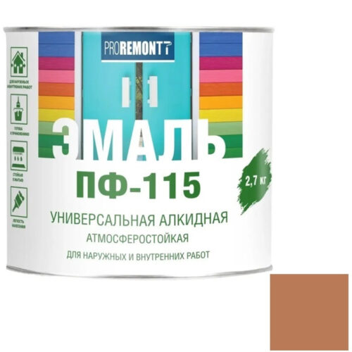 Эмаль Proremontt ПФ-115 шоколадно-коричневая 2,7 кг
