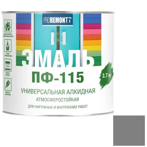 Эмаль Proremontt ПФ-115 RAL 7004 серая 2,7 кг