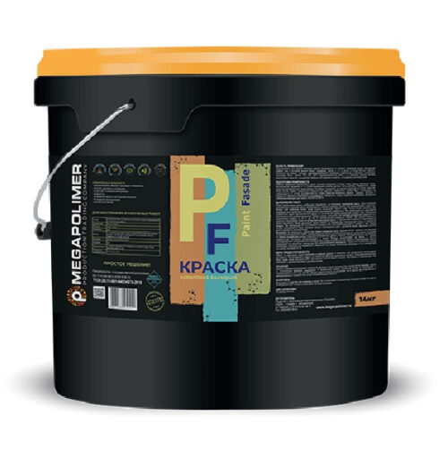 Краска акриловая фасадная Megapolimer Fasade белая 14 кг