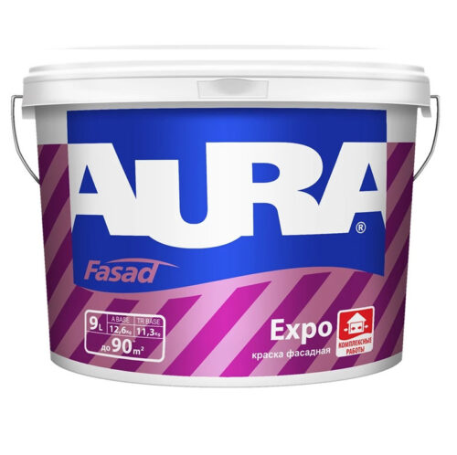 Краска высокоукрывистая для фасадов Aura Expo ASP045 9 л