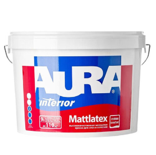 Краска моющаяся для стен и потолков Aura Mattlatex ASP021 9 л