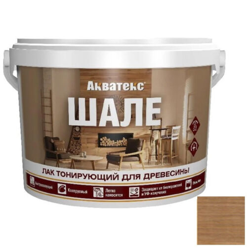 Лак акриловый для древесины Акватекс Шале дуб 2,5 кг