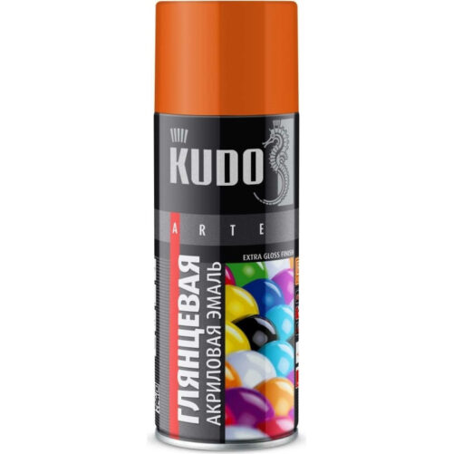 Эмаль аэрозольная универсальная Kudo KU-A2004 высокоглянцевая Ral 2004 оранжевая 520 мл
