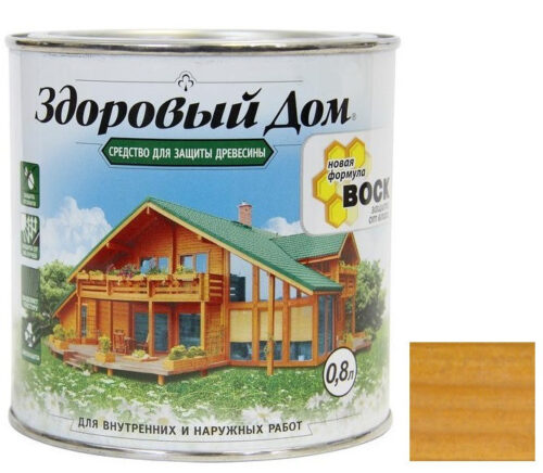 Средство для защиты древесины Здоровый дом Дуб 0,8 л