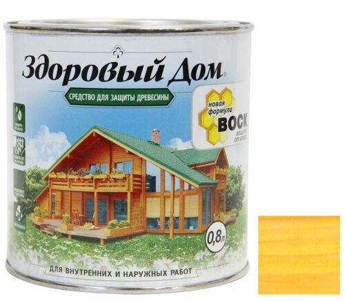 Средство для защиты древесины Здоровый дом Сосна 0,8 л