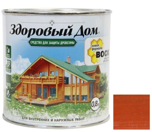 Средство для защиты древесины Здоровый дом Рябина 0,8 л