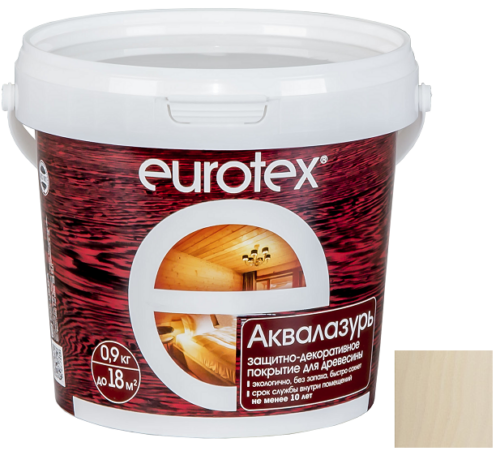 Лак-антисептик акриловый Eurotex Аквалазурь ваниль 0,9 кг