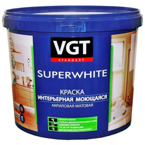 Краска интерьерная VGT ВД-АК-1180 база С моющаяся 2,5 кг
