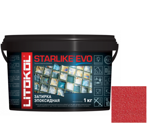 Затирка эпоксидная для швов Litokol Starlike Evo S.550 Rosso Oriente 1 кг