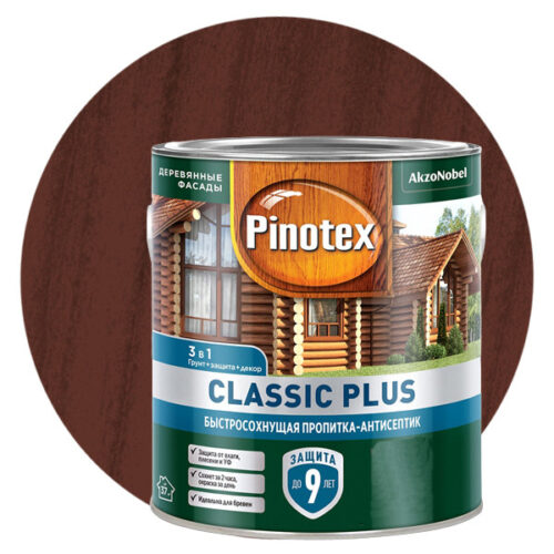 Пропитка для древесины 3 в 1 Pinotex Classic Plus 5479764 красное дерево 2,5 л