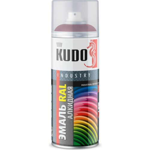 Эмаль аэрозольная универсальная Kudo KU-03005 Ral 3005 винно-красная 520 мл