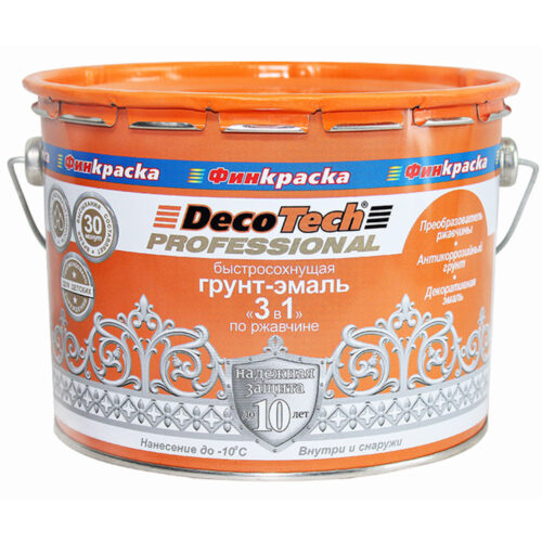 Грунт-эмаль DecoTech Professional 3 в 1 00-00015851 белая 1,8 кг