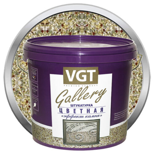 Штукатурка с эффектом камня VGT Gallery №18 оникс среднезернистая 6 кг