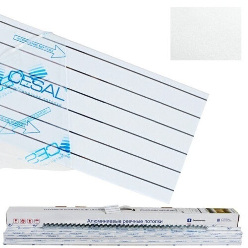 Реечный потолок Cesal S-150 2,5х1 м C01 жемчужно-белый