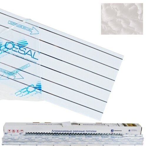 Реечный потолок Cesal S-100 для туалетной комнаты 1,35х0,9 м B33 мираж