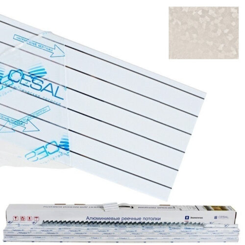 Реечный потолок Cesal S-100 для туалетной комнаты 1,35х0,9 м B26 шампань