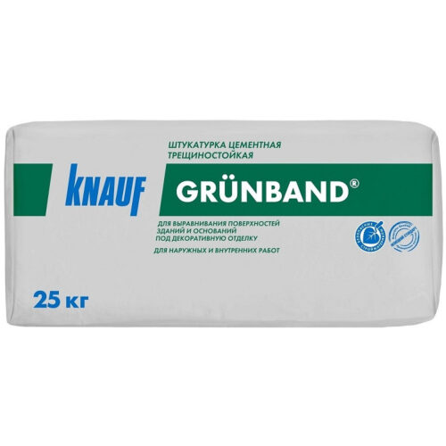 Штукатурка цементная теплоизоляционная Knauf Грюнбанд серая 25 кг
