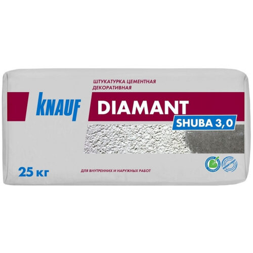 Штукатурка цементная декоративная Knauf Диамант Шуба 3 мм белая 25 кг